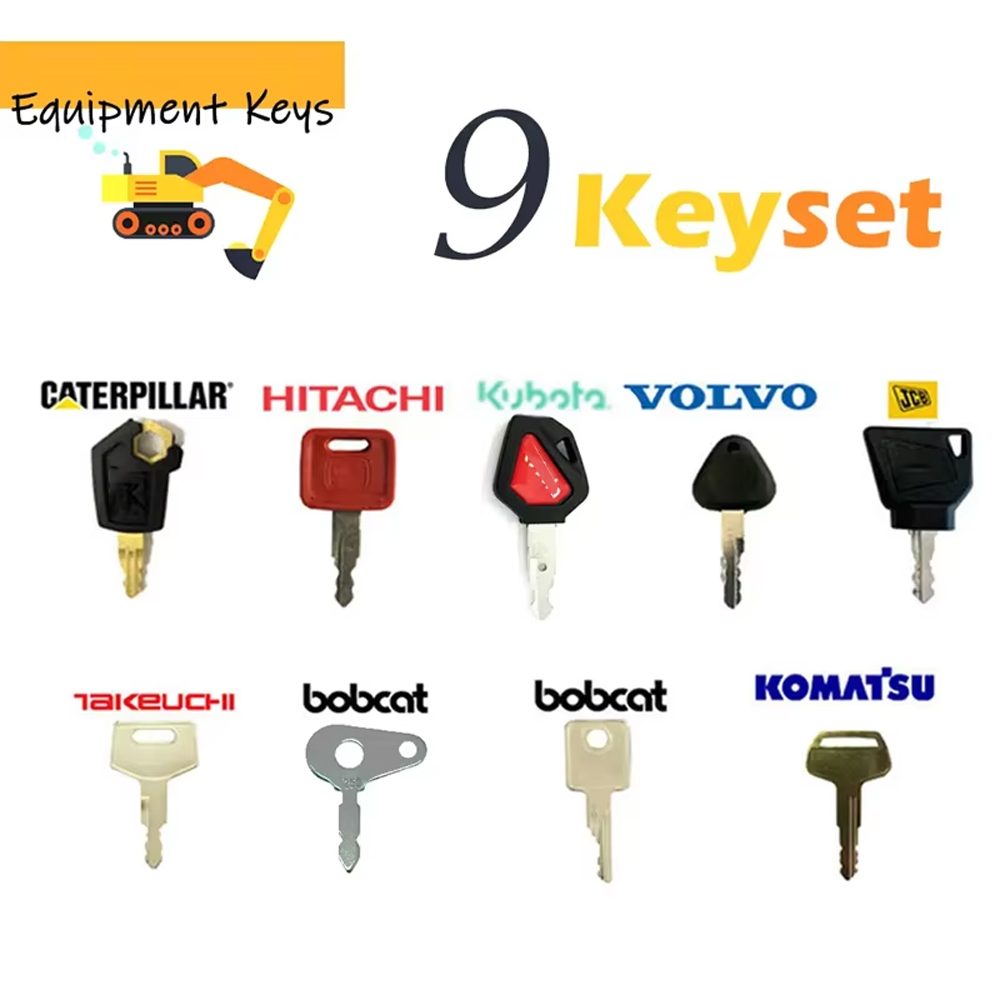 Heavy Equipment Keys Master Set - 9PCS Master Plant Key Set Bagger