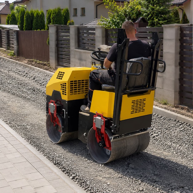 Heavy Equipment In Construction - Doppeltrommel-Vibrationsstraßenwalze Schwerlast-Baumaschine Asphalt-Finisher Dieselmotor Kundenspezifisch