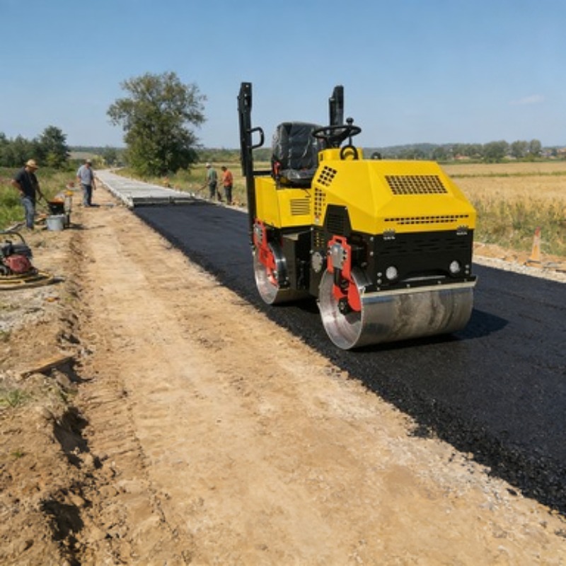 Heavy Equipment In Construction - Einzel-Trommel-Straßenwalze Vibrationswalze Schwerlast-Bodenwalze Asphaltwalze Baumaschine mit