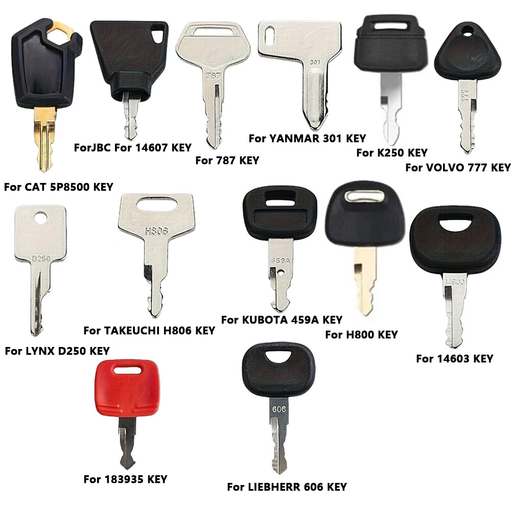 Heavy Equipment Keys Master Set - 13-teiliges Baumaschinen-Zündschlüssel-Set Ersatz-Hauptschlüssel für Bagger Traktor