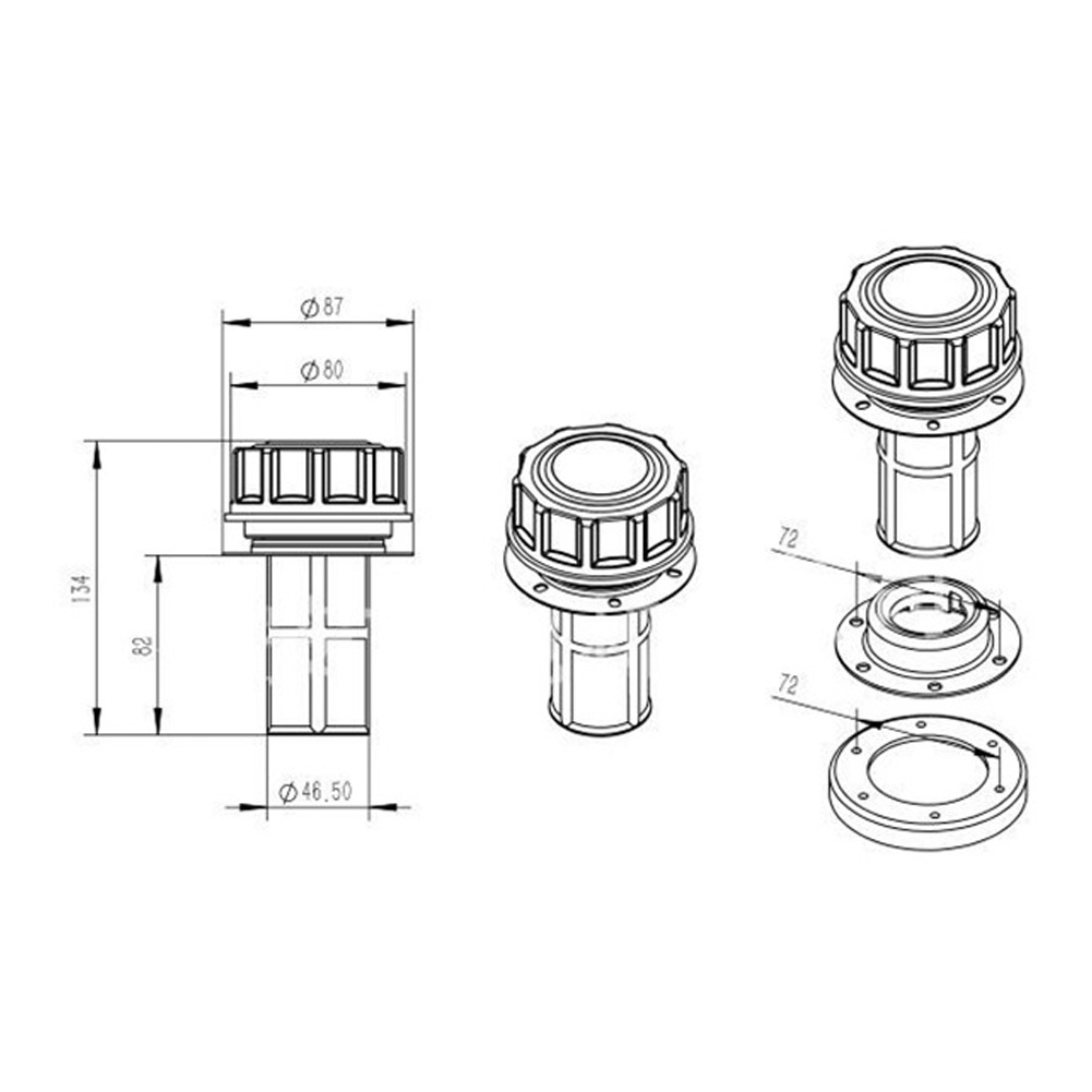 Kraftstofftankdeckel, 87 mm, a – Heavy Equipment Freeport Bewertung und Preis